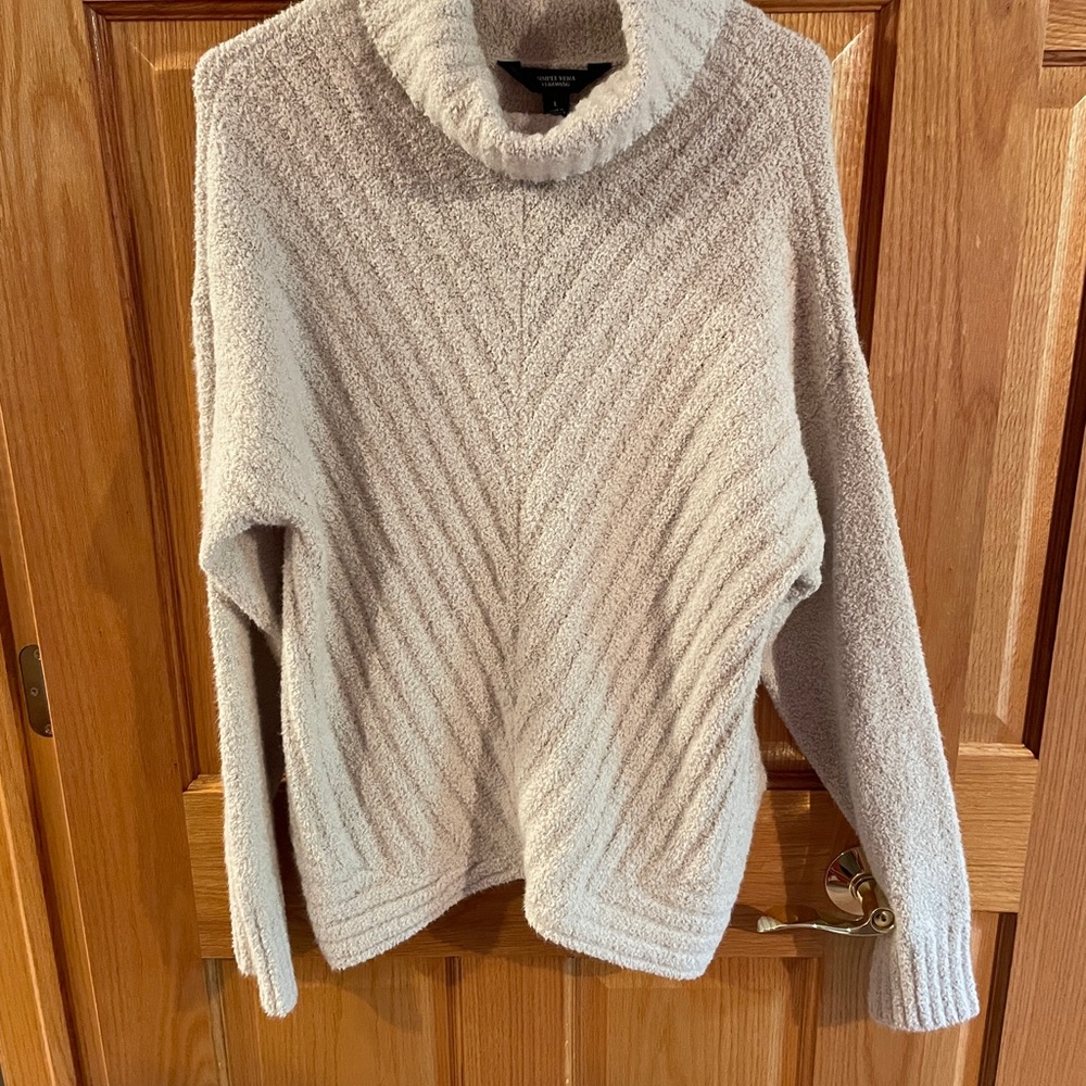 Simply Vera Vera Wang Cream Chunky Knit Turtleneck Sweater